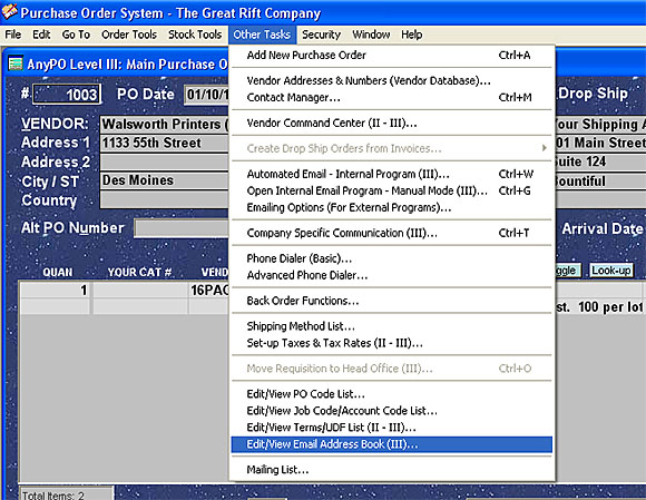 mail list and address book software