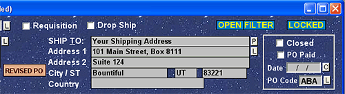 The "Closed" check box is located to the right of the "SHIP TO" address. 
