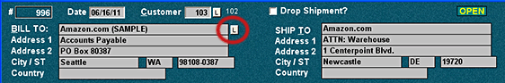 In addition to using CTRL+L, you can also click on the "L" (List) button beside BILL TO field.  A list of all customers found on your invoices (as opposed to customers listed in the Customer Database) appears.